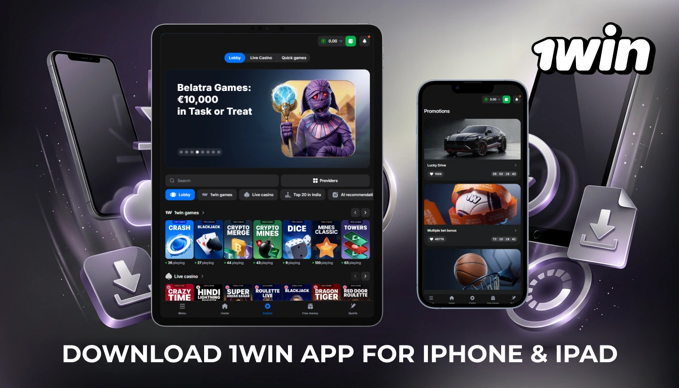 Installation of 1win application on iPhone